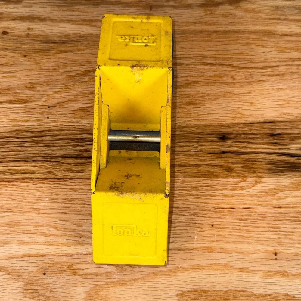 Vintage Tonka Bottom Dump Trailer Pressed Steel Yellow Toy Truck Attachment